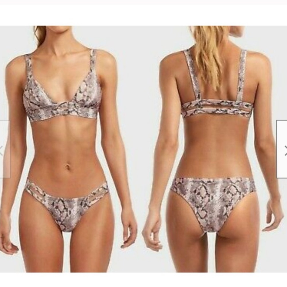 Vitamin A Neutra Hipster Snakeskin Bikini Bottom